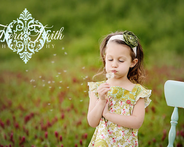 Beautiful Girl in Field of Clover | Nashville Child Portraits